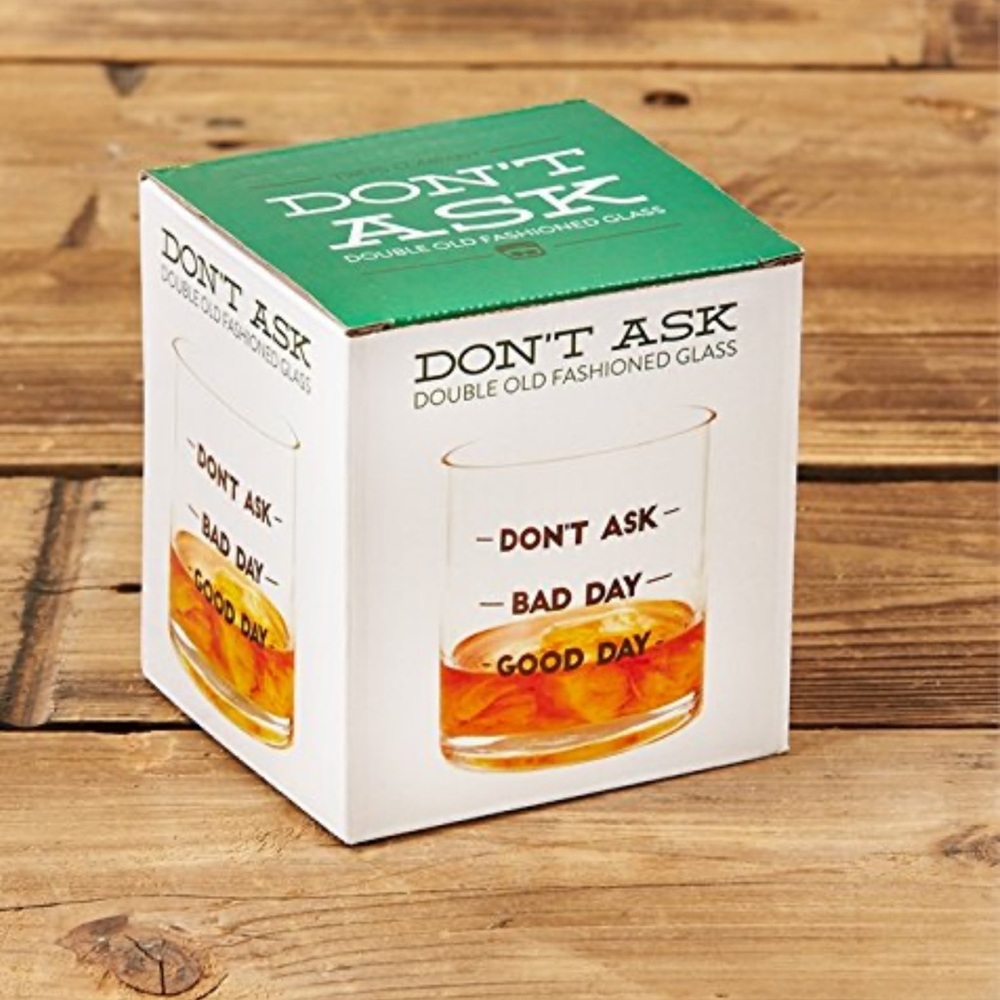 Two’s Company “Don’t Ask” Whiskey Glass NIB